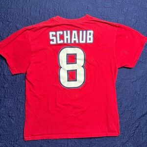 Houston‎ Texans Schaub 8 Red NFL Football T Shirt Mens Large Faded Stains